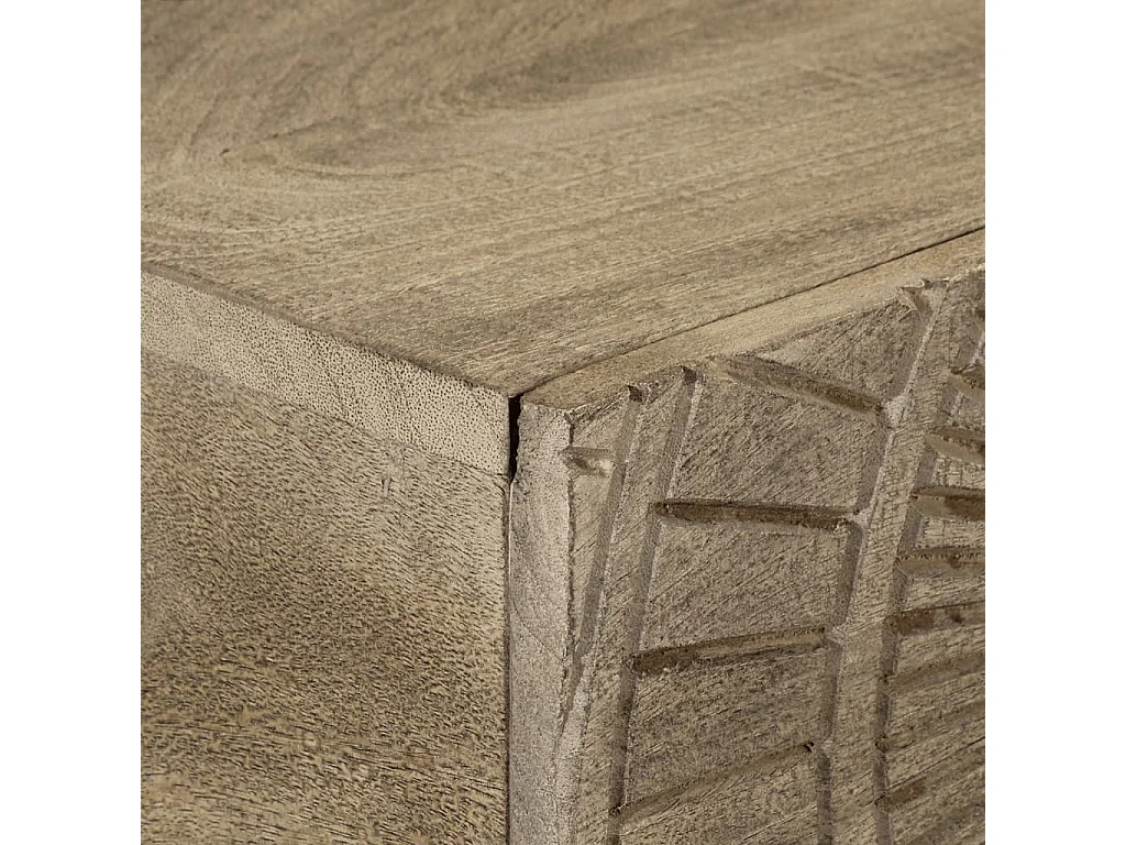 Table console 90x30x76 bois massif de manguier et fer