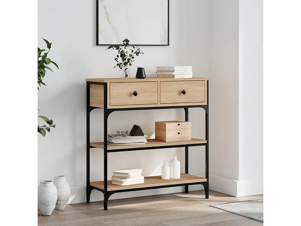 Table console chêne sonoma 72,5x25x75 bois d'ingénierie