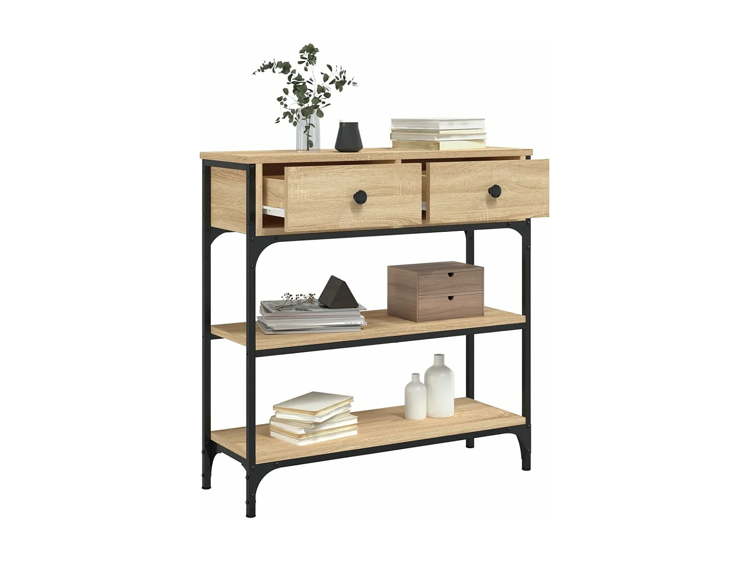 Table console chêne sonoma 72,5x25x75 bois d'ingénierie