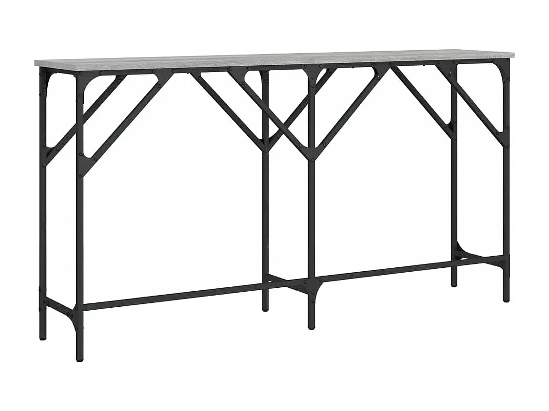 Table console sonoma gris 140x29x75 bois d'ingénierie