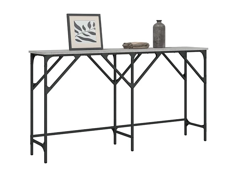Table console sonoma gris 140x29x75 bois d'ingénierie