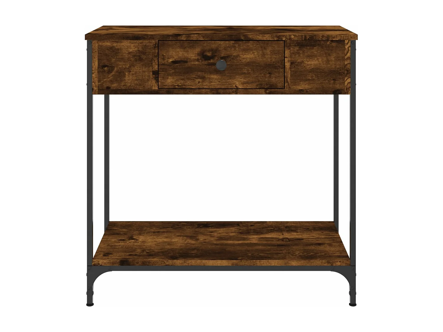 Table console chêne fumé 75x34,5x75 bois d'ingénierie