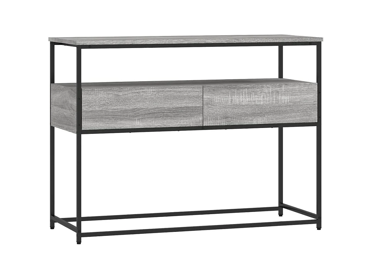 Table console sonoma gris 100x40x75 bois d'ingénierie