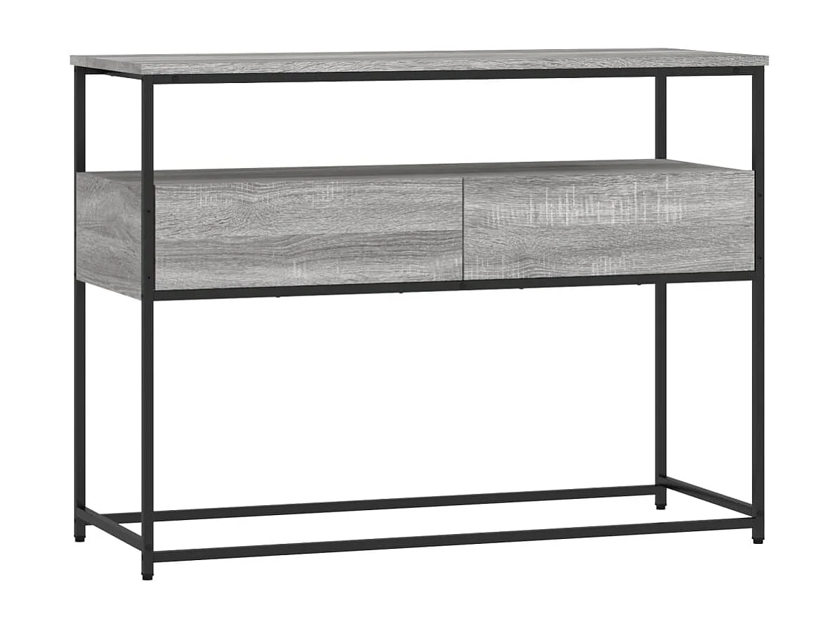Table console sonoma gris 100x40x75 bois d'ingénierie