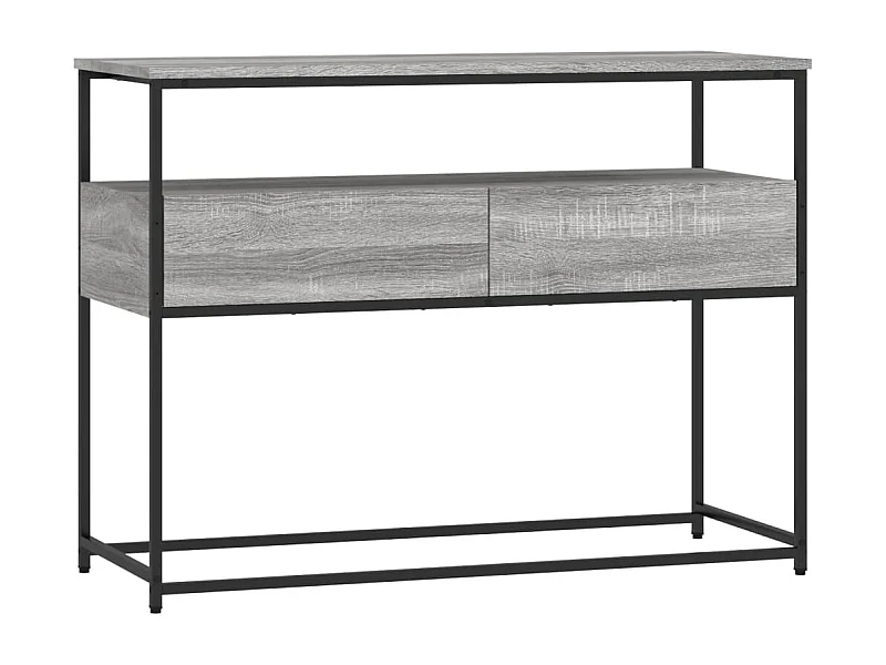 Table console sonoma gris 100x40x75 bois d'ingénierie