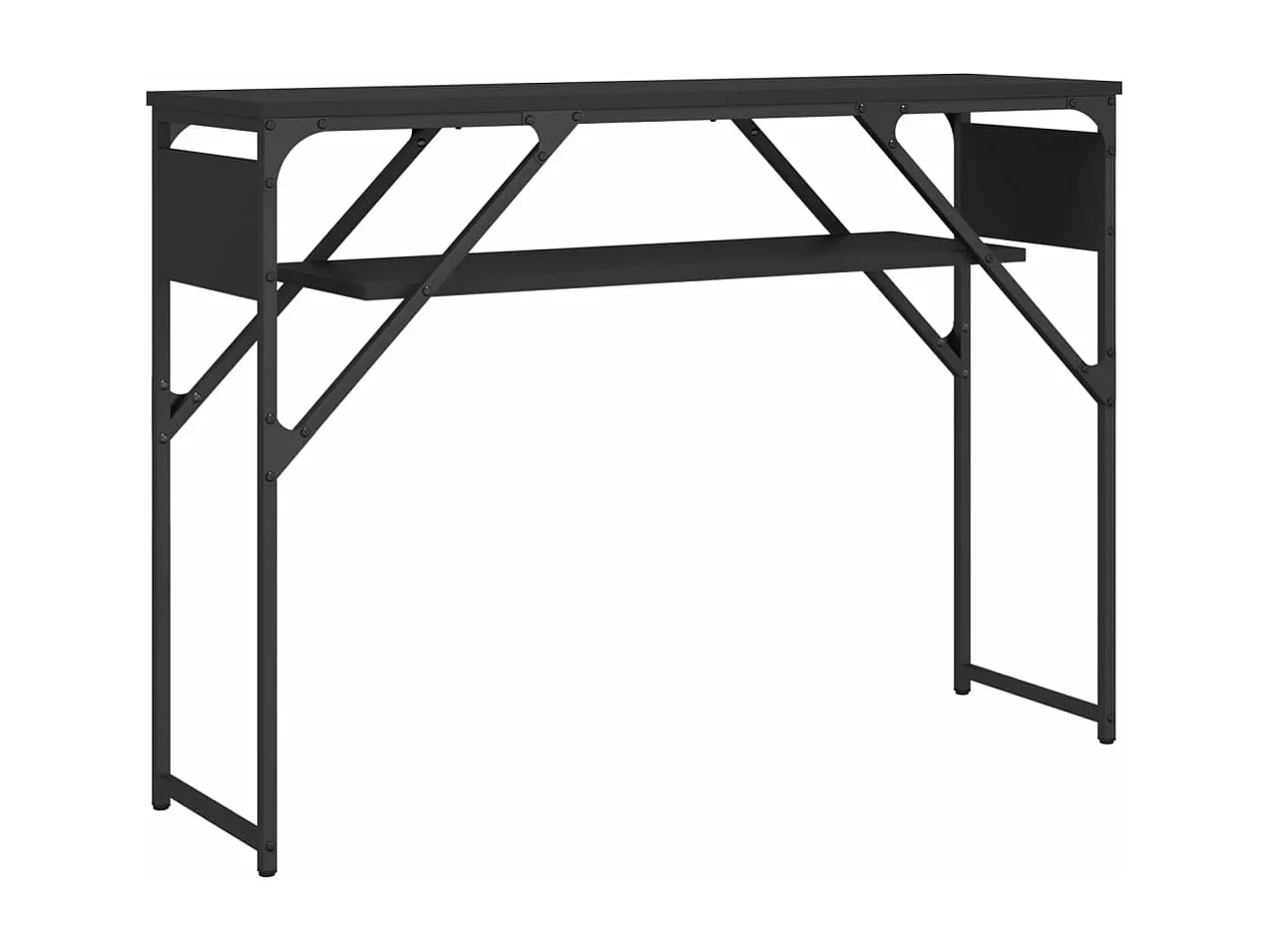 Table console avec étagère noir 105x30x75 bois d'ingénierie