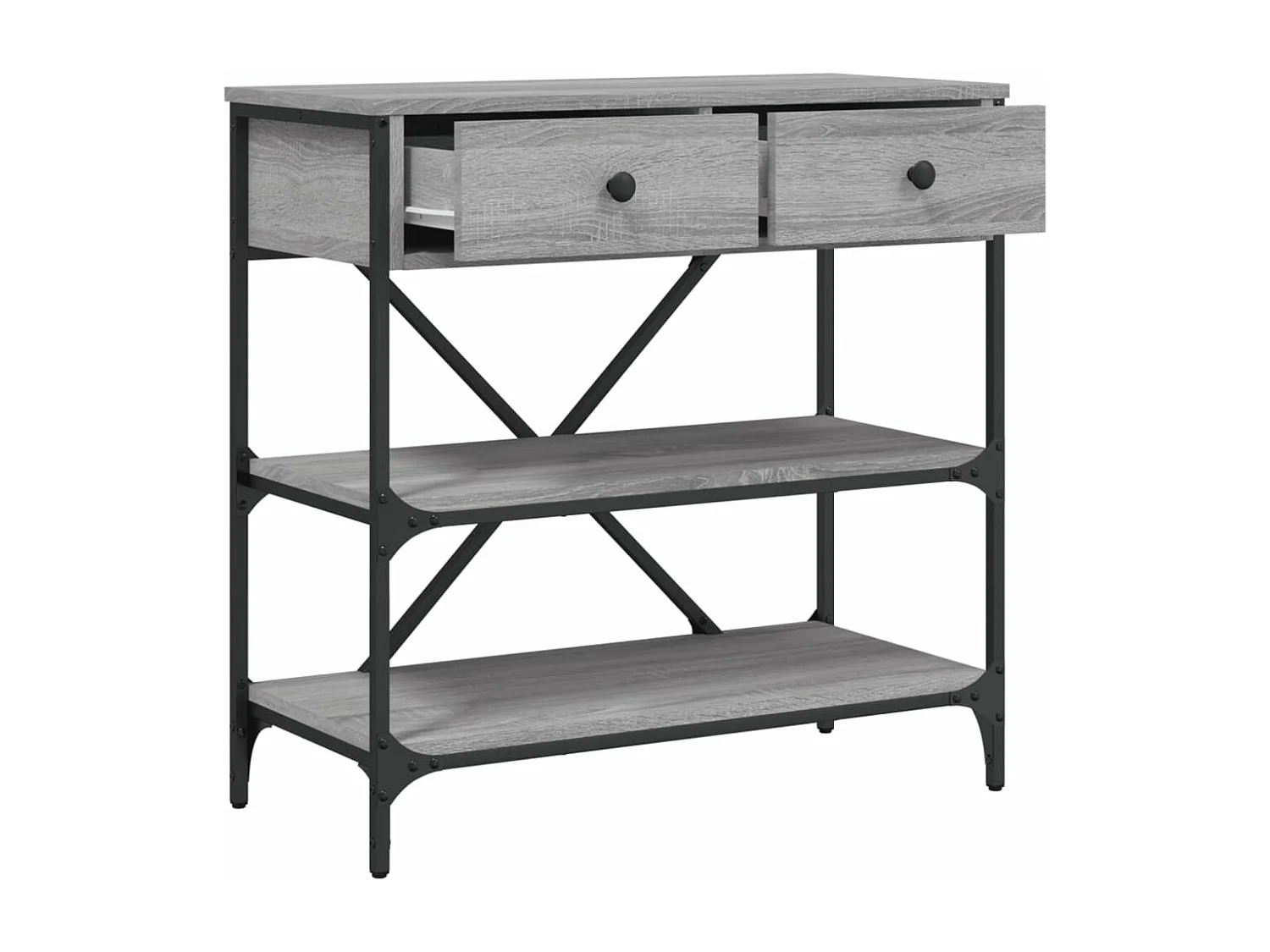 Table console sonoma gris 75x34,5x75 bois d'ingénierie