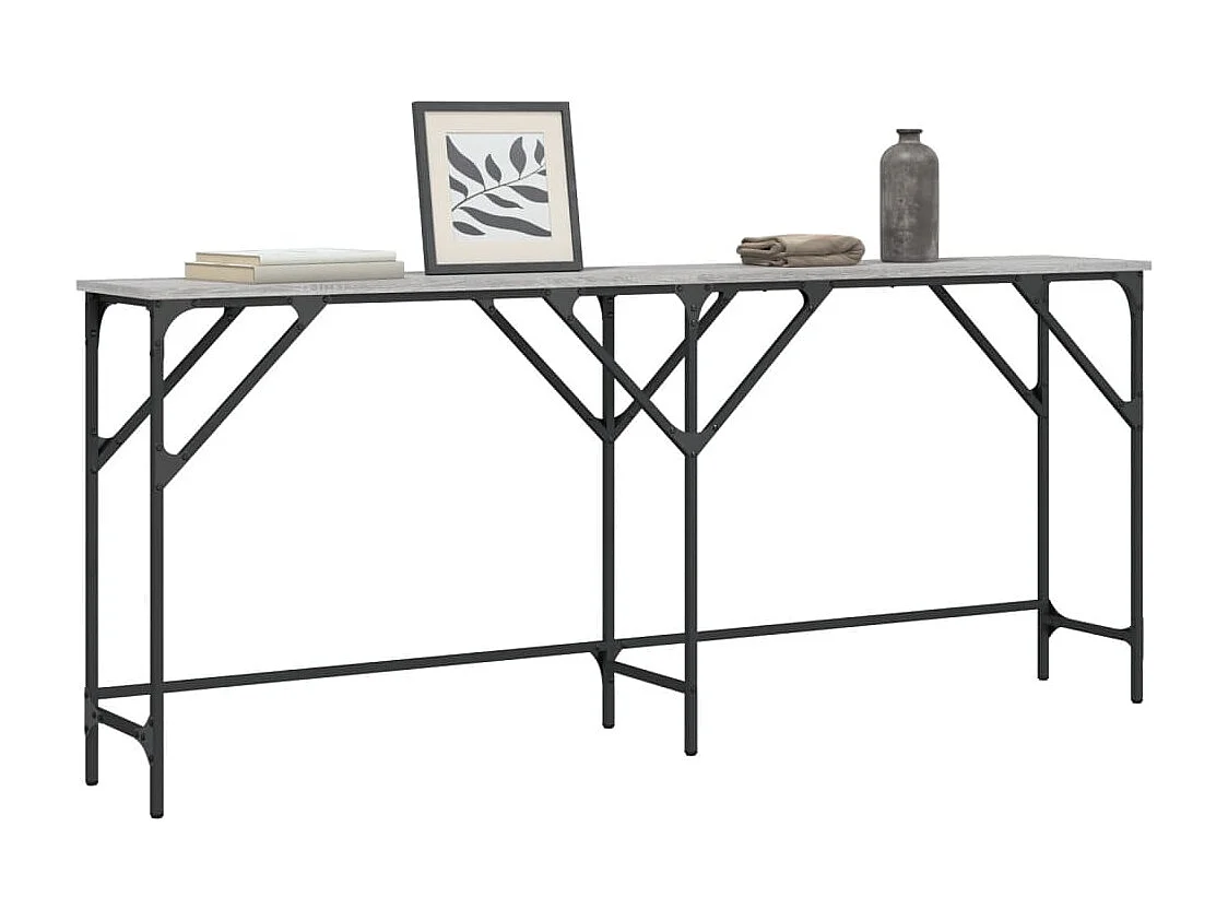 Table console sonoma gris 180x29x75 bois d'ingénierie