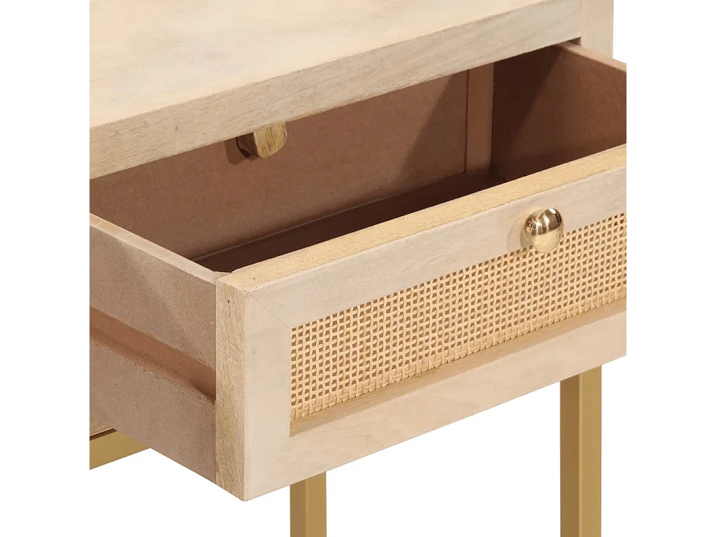 Table console 90x30x76 bois massif de manguier et fer