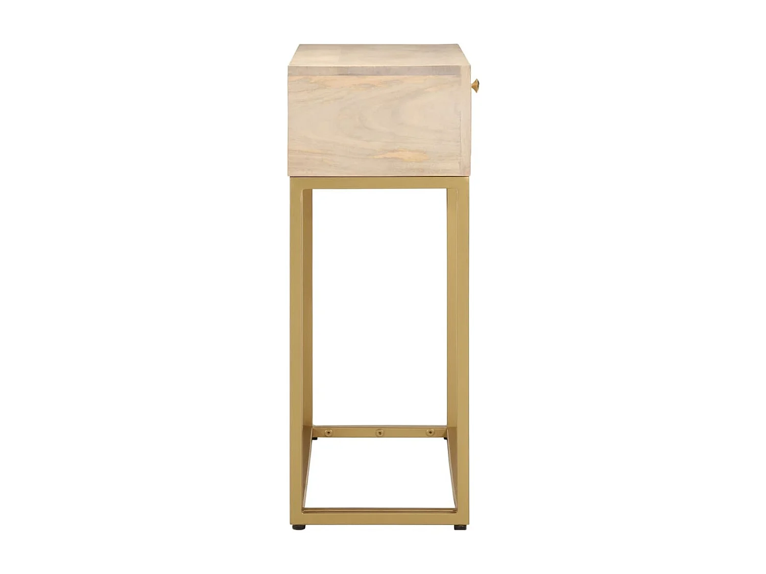 Table console 90x30x76 bois massif de manguier et fer