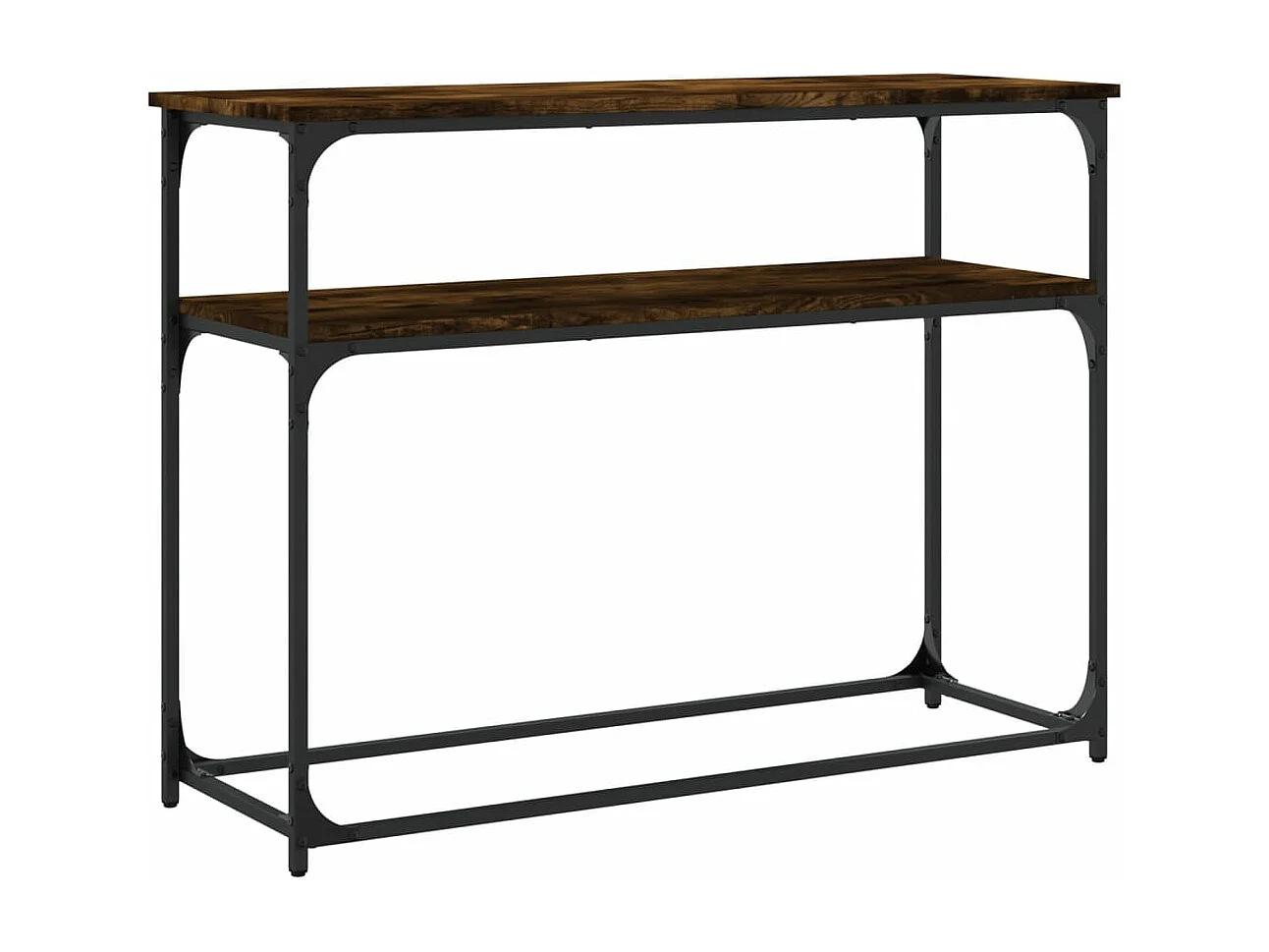 Table console chêne fumé 100x35,5x75 bois d'ingénierie