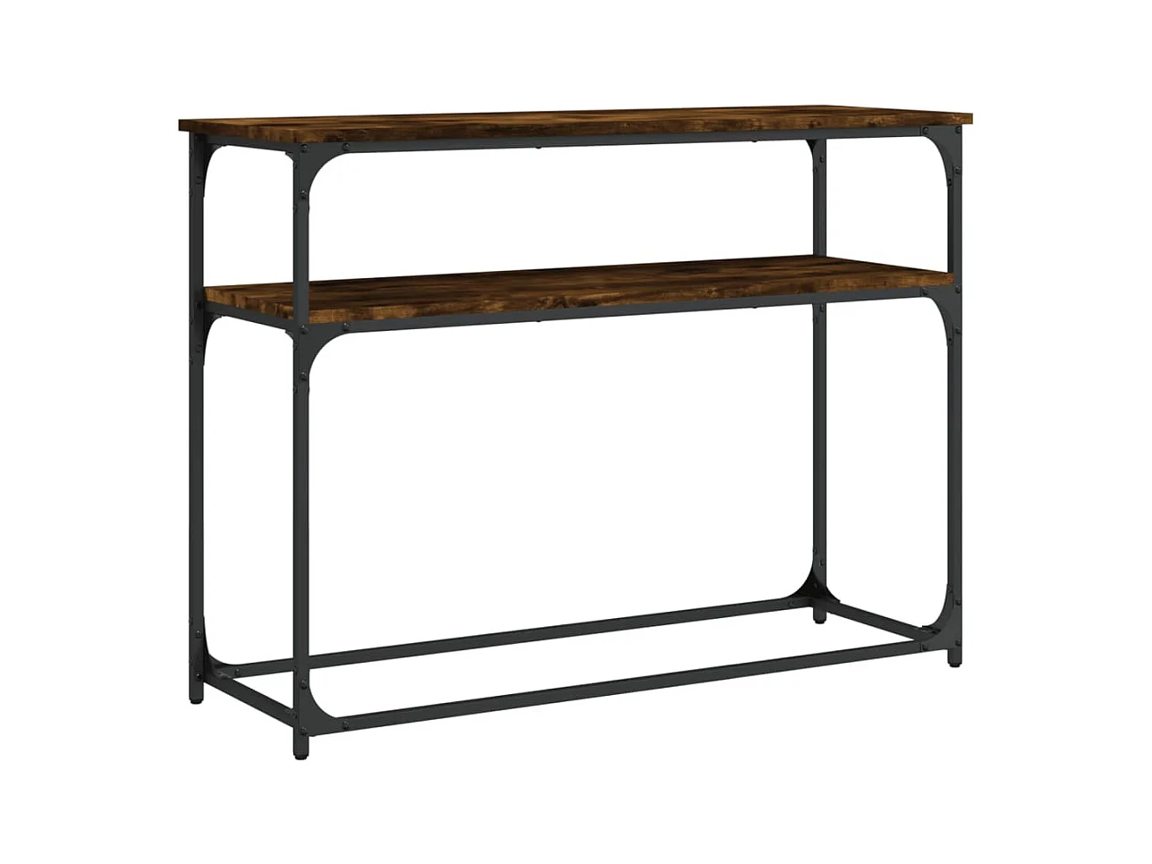 Table console chêne fumé 100x35,5x75 bois d'ingénierie