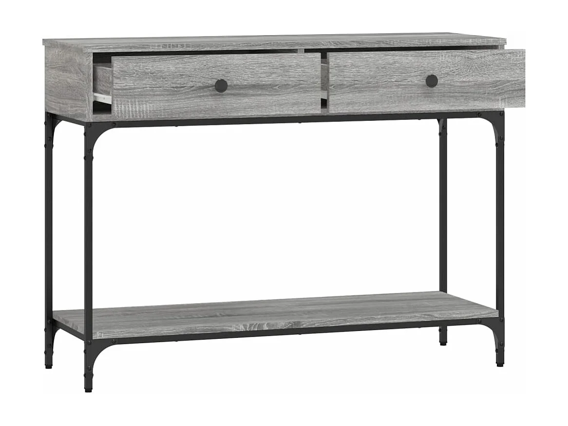 Table console sonoma gris 100x34,5x75 bois d'ingénierie