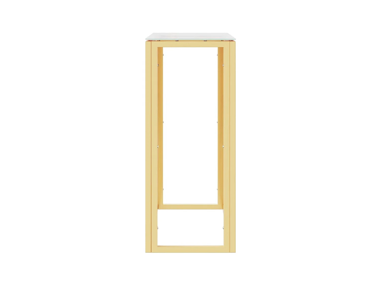 Table console doré 70x30x70 acier inoxydable et verre