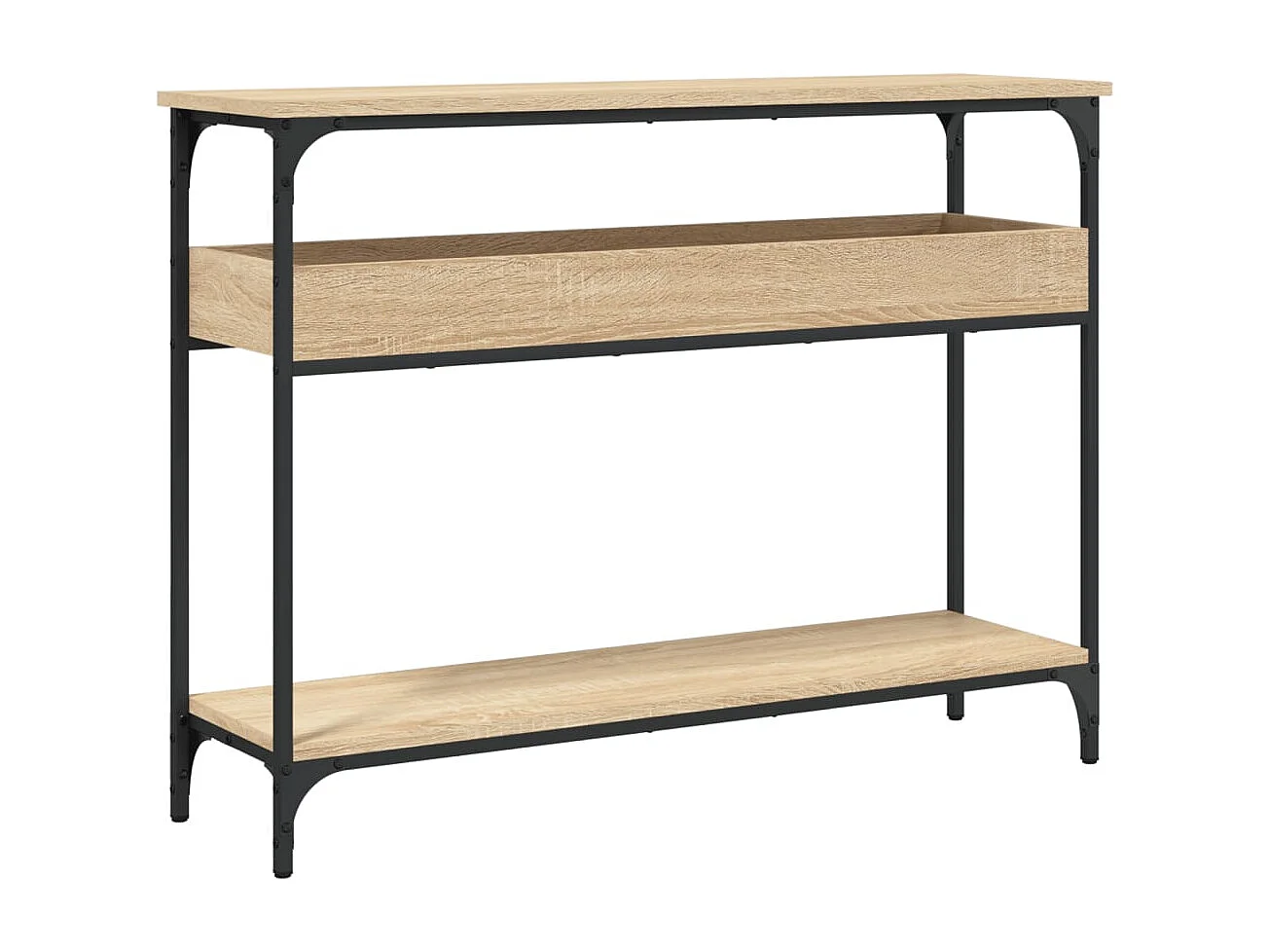 Table console avec étagère chêne sonoma 100x29x75