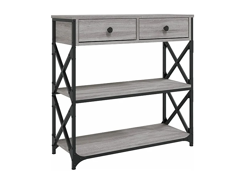 Table console sonoma gris 75x28x75 bois d'ingénierie