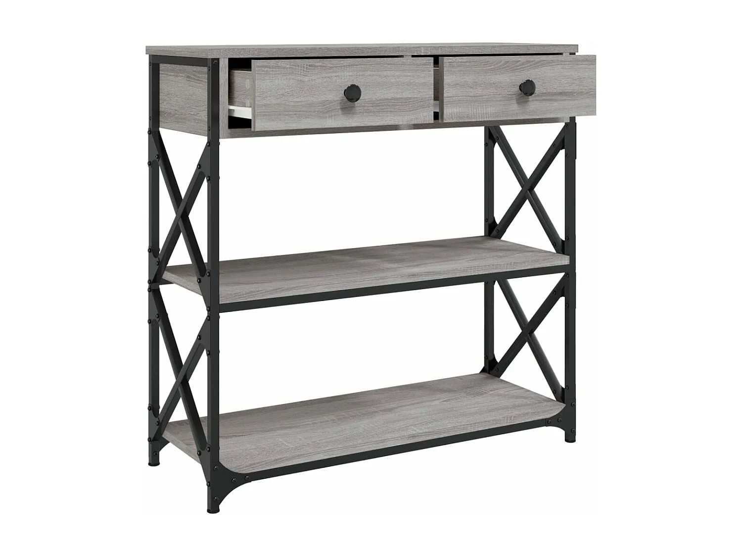 Table console sonoma gris 75x28x75 bois d'ingénierie