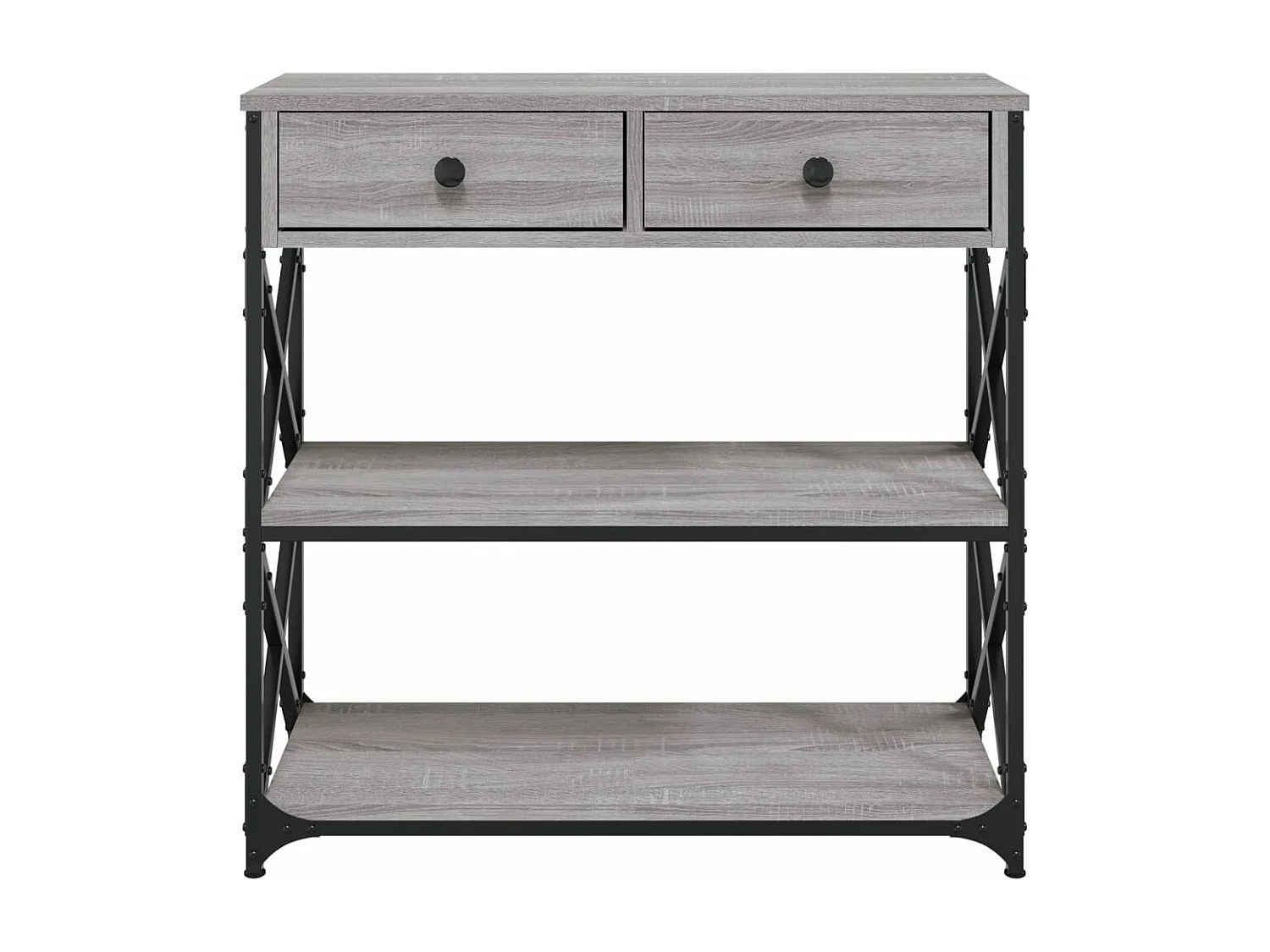 Table console sonoma gris 75x28x75 bois d'ingénierie