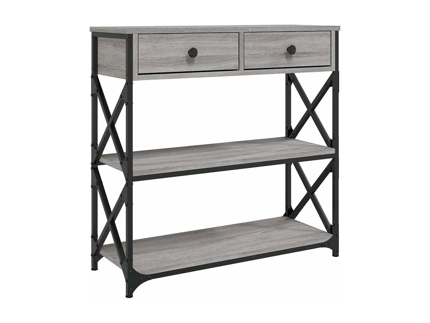 Table console sonoma gris 75x28x75 bois d'ingénierie