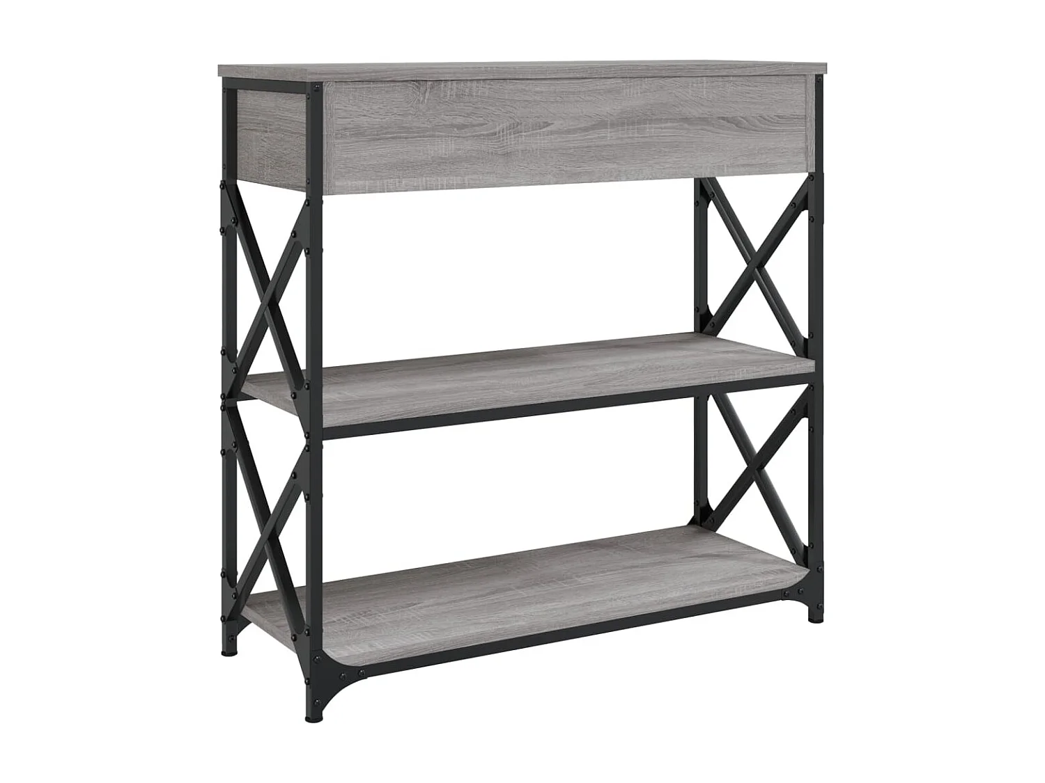 Table console sonoma gris 75x28x75 bois d'ingénierie