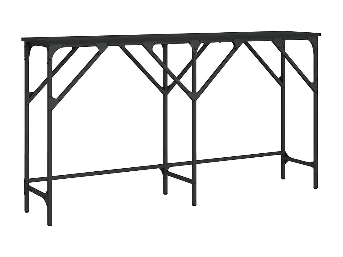 Table console noir 140x29x75 bois d'ingénierie