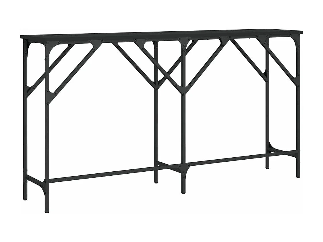 Table console noir 140x29x75 bois d'ingénierie