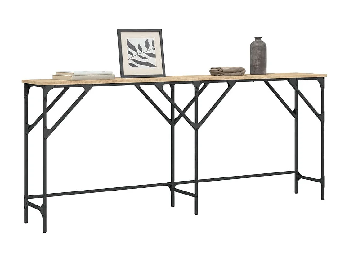 Table console chêne sonoma 180x29x75 bois d'ingénierie