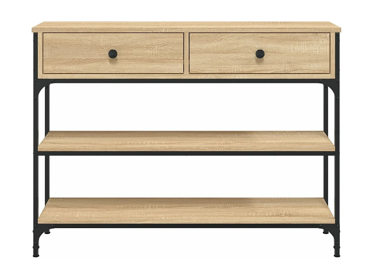 Table console chêne sonoma 100x25x75 bois d'ingénierie