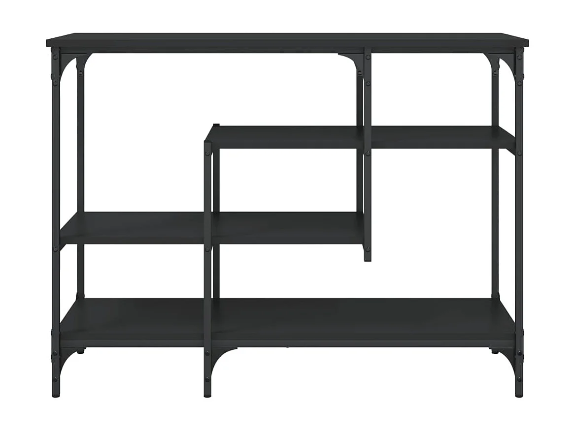 Table console avec étagères noir 100x35x75
