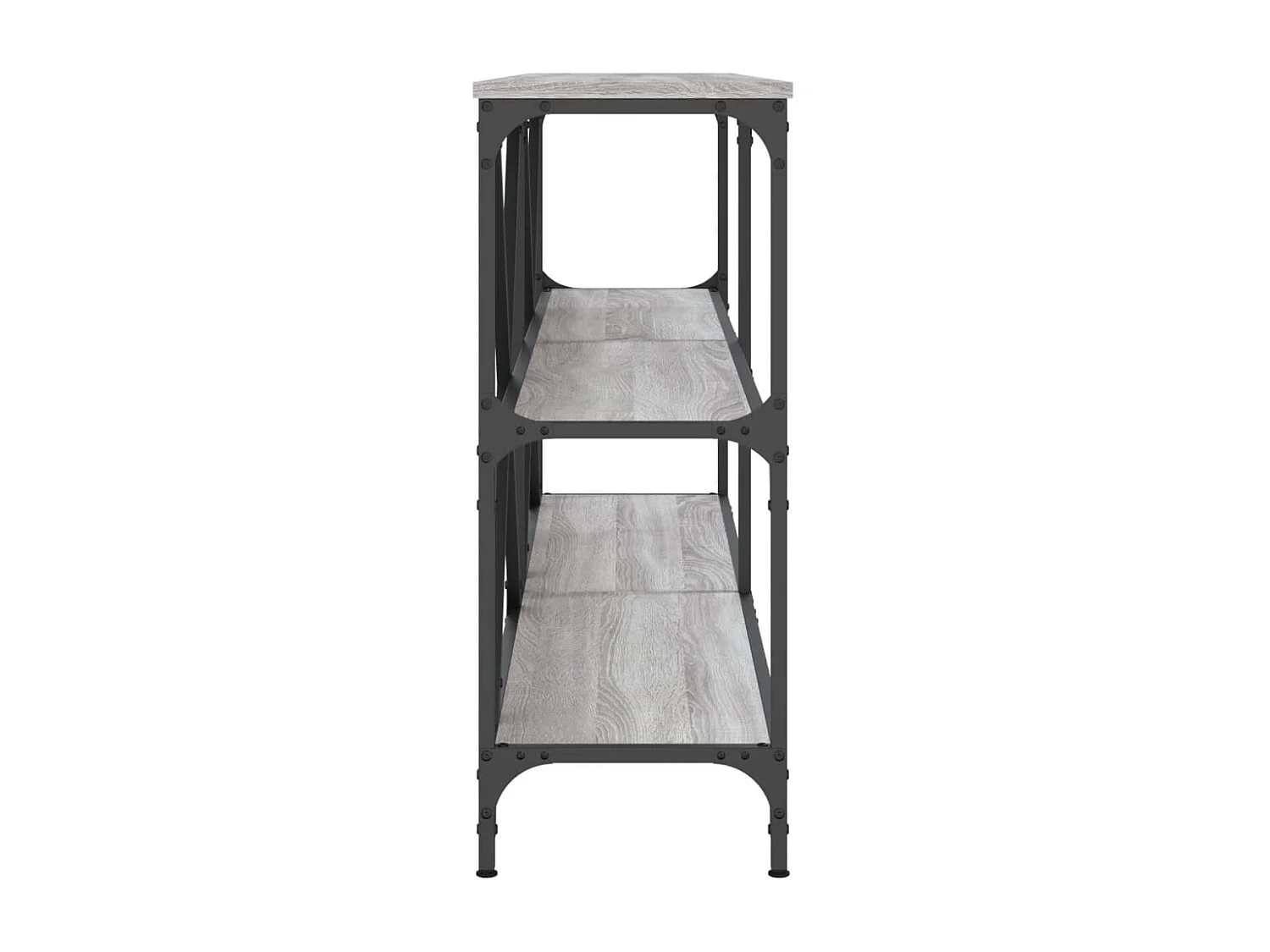 Table console sonoma gris 160x30x75 bois d'ingénierie et fer