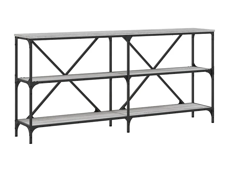 Table console sonoma gris 160x30x75 bois d'ingénierie et fer