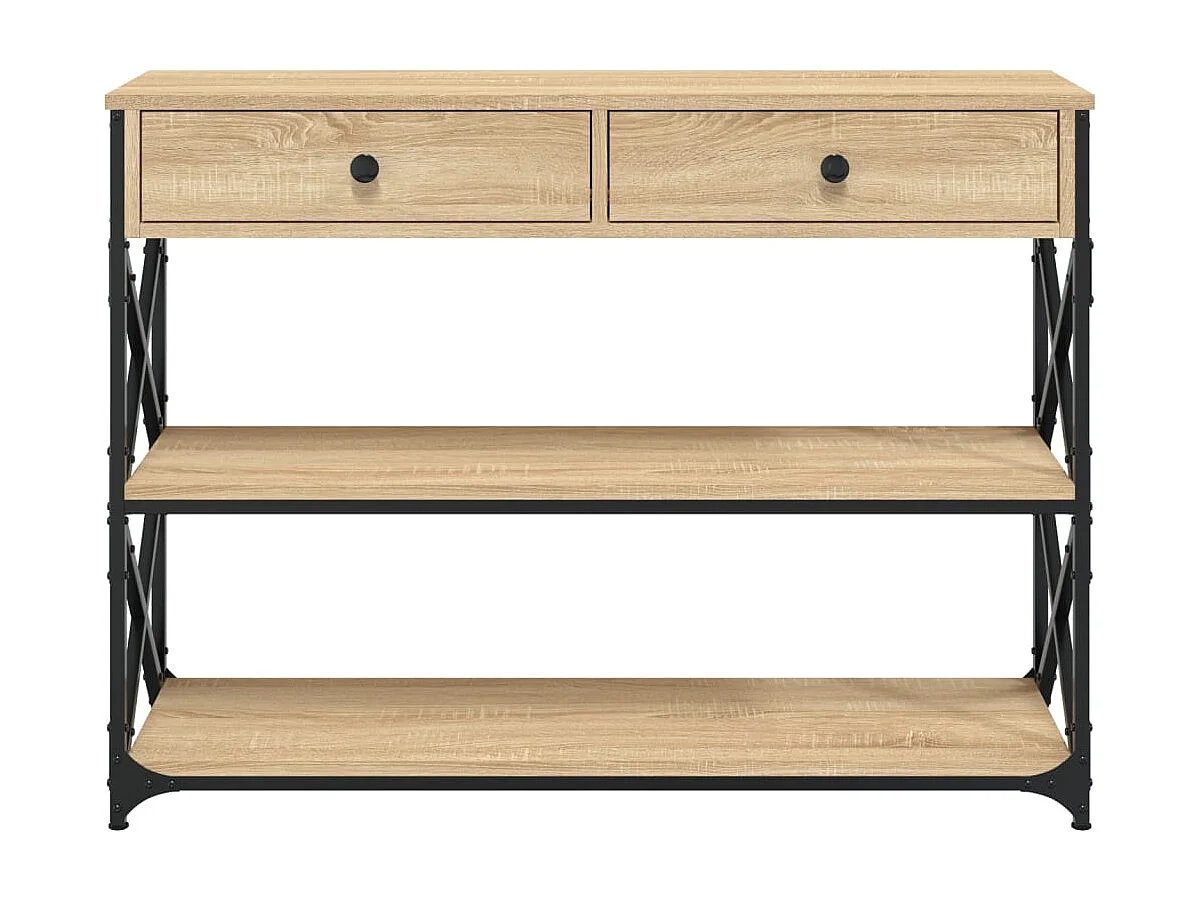 Table console chêne sonoma 100x28x75 bois d'ingénierie