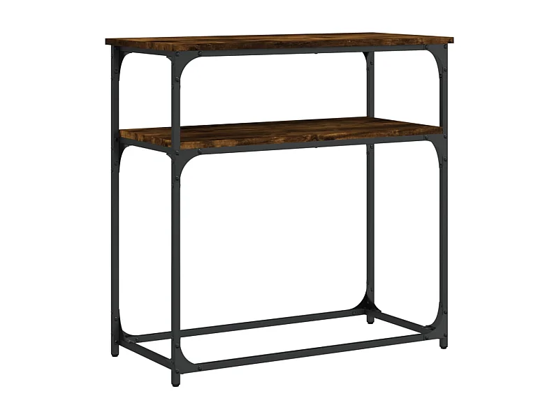 Table console chêne fumé 75x35,5x75 bois d'ingénierie