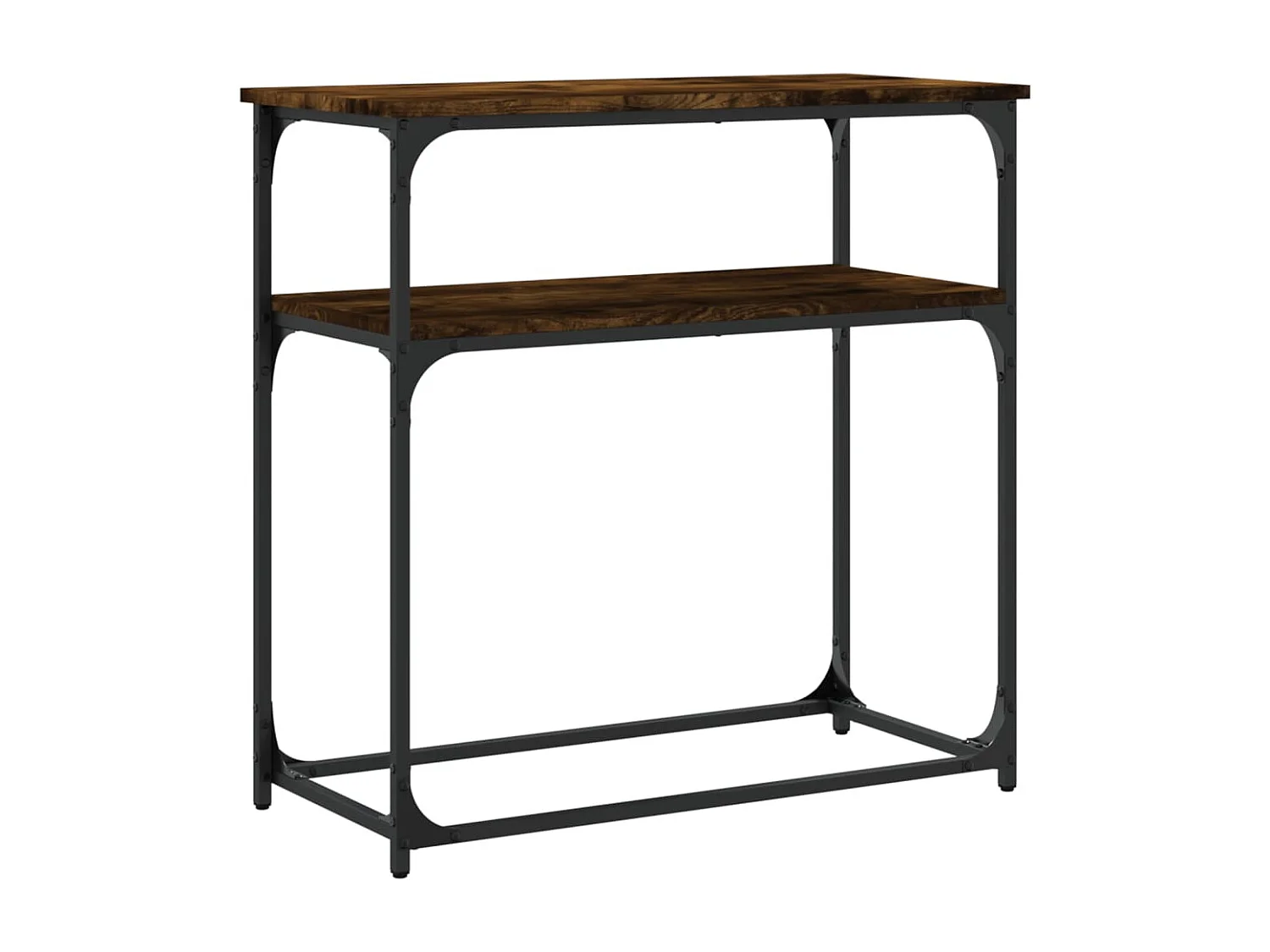 Table console chêne fumé 75x35,5x75 bois d'ingénierie