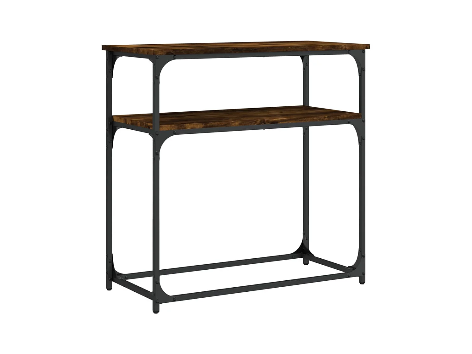 Table console chêne fumé 75x35,5x75 bois d'ingénierie