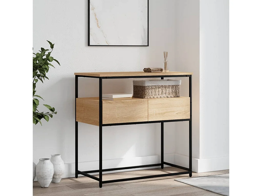 Table console chêne sonoma 75x40x75 bois d'ingénierie