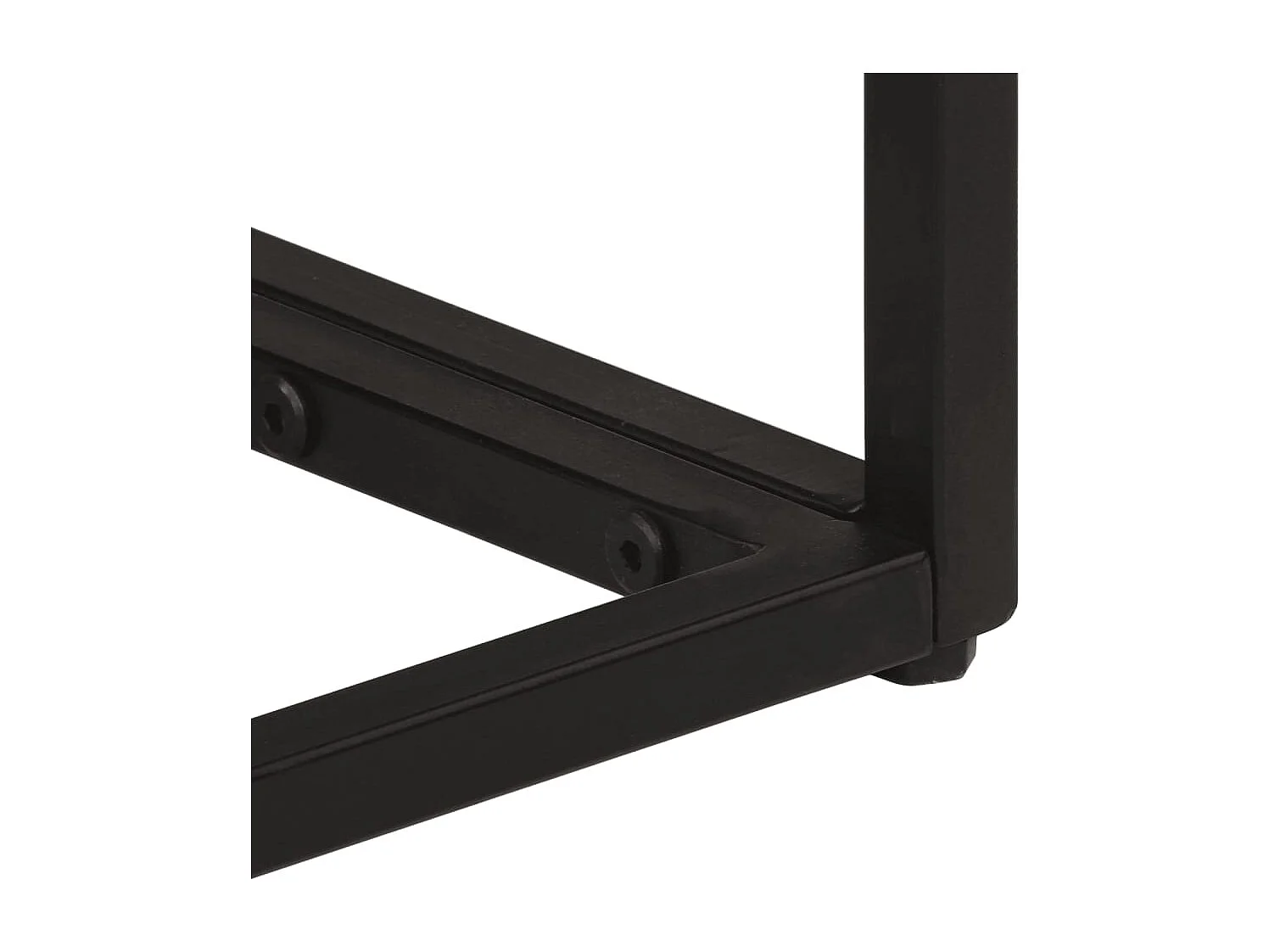 Table console noir 90x30x76 bois massif de manguier et fer