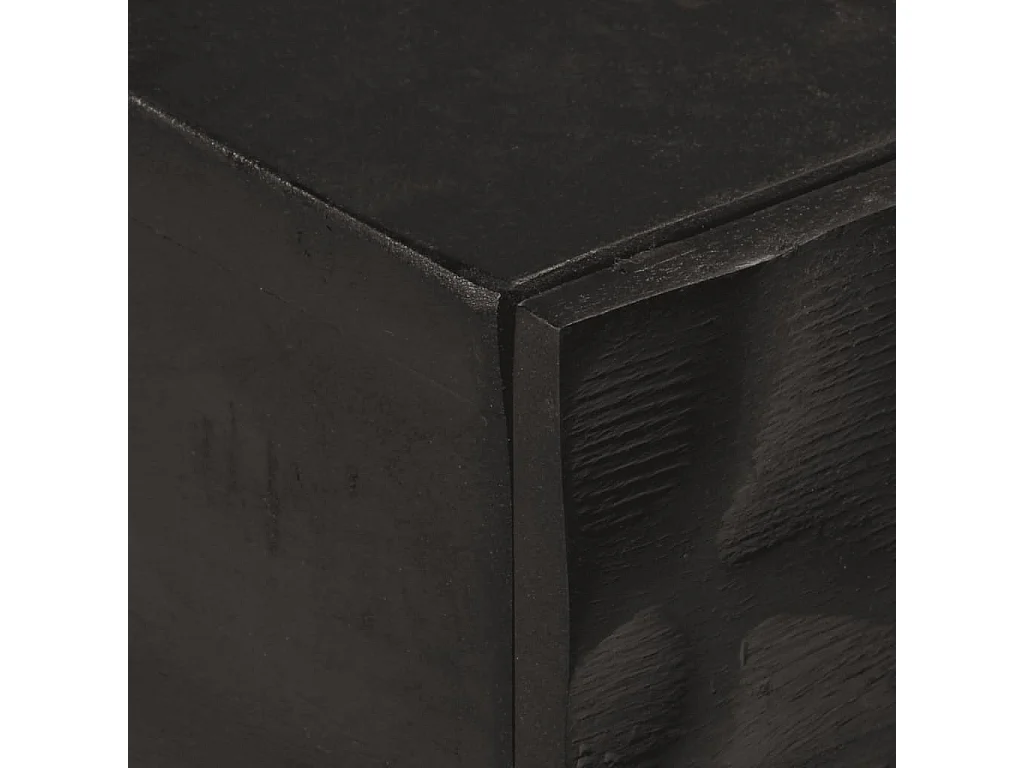 Table console noir 90x30x76 bois massif de manguier et fer