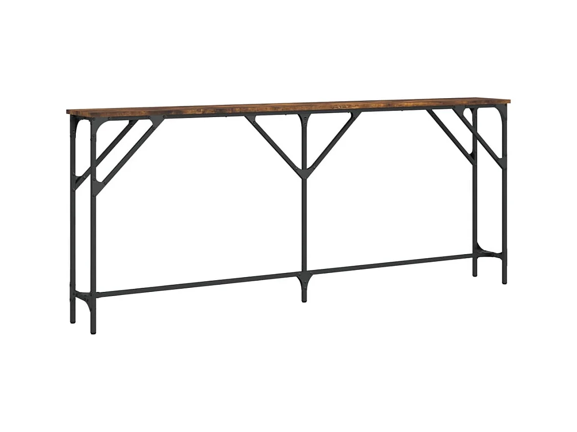 Table console chêne fumé 180x23x75 bois d'ingénierie