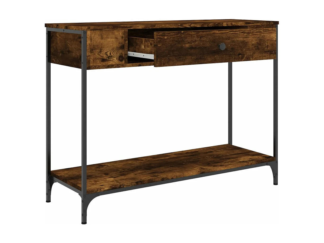 Table console chêne fumé 100x34,5x75 bois d'ingénierie