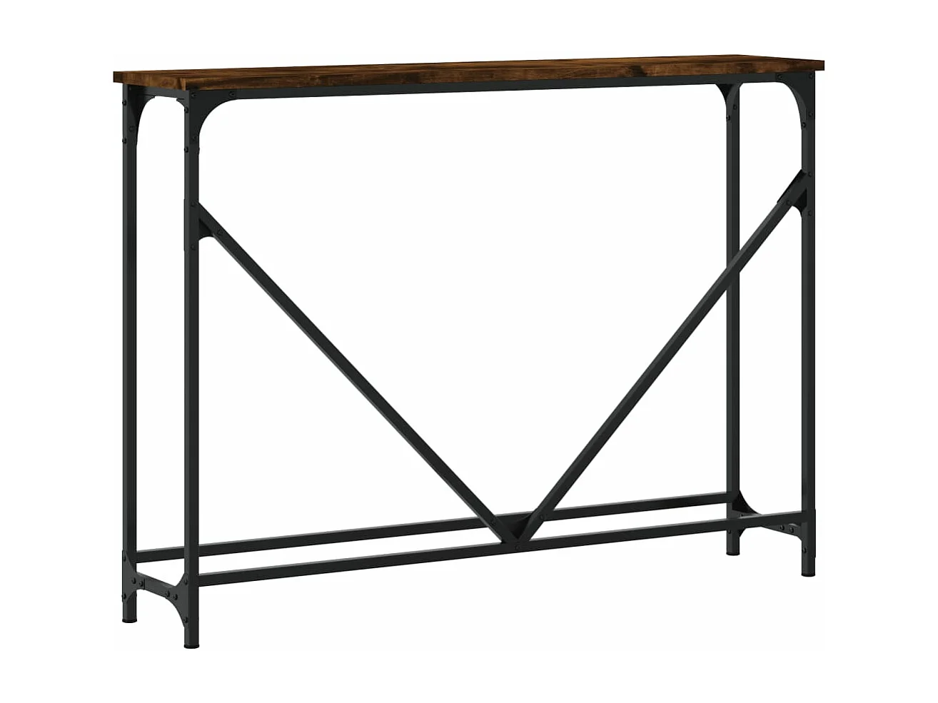 Table console chêne fumé 102x22,5x75 bois d'ingénierie