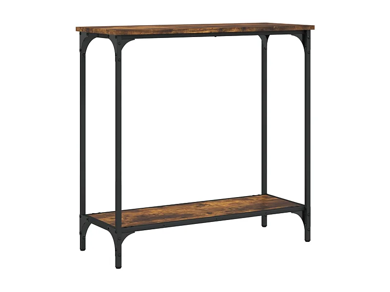 Table console chêne fumé 75x30,5x75 bois d'ingénierie