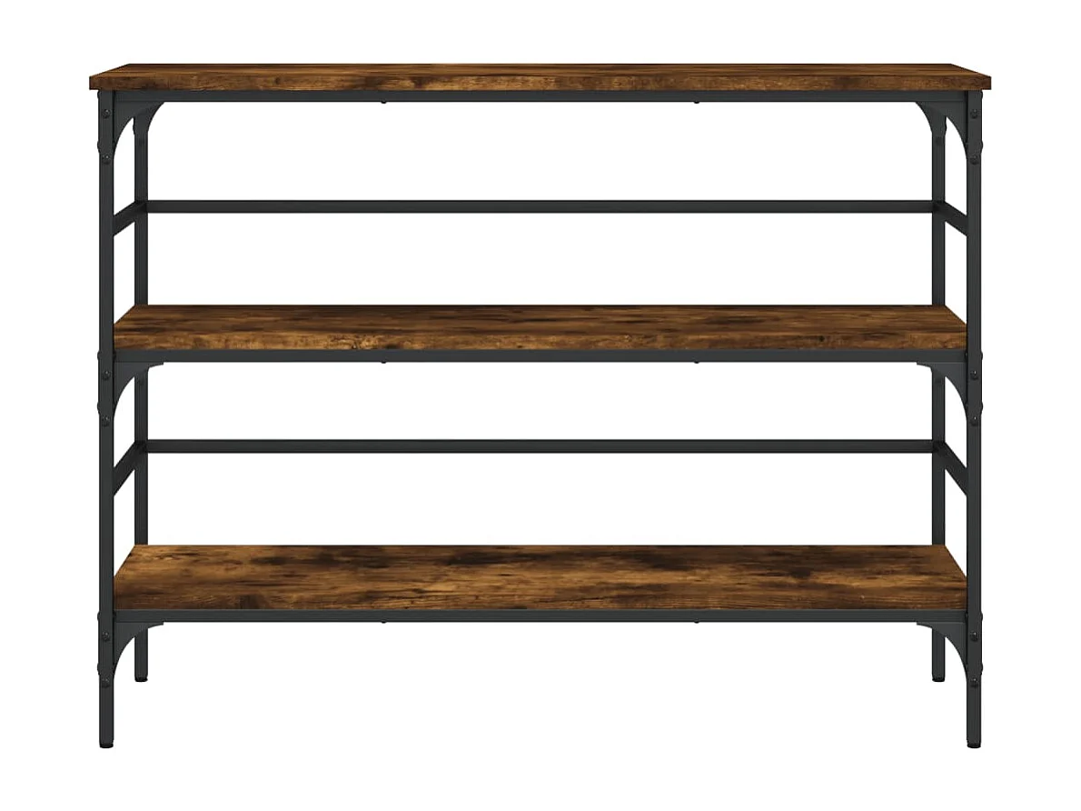 Table console chêne fumé 100x32x75 bois d'ingénierie