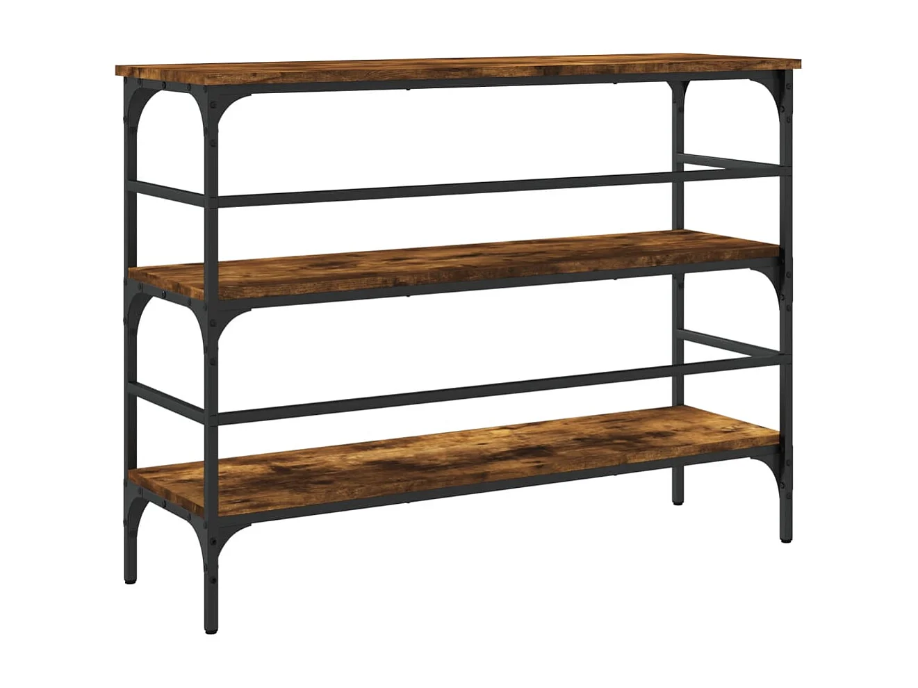 Table console chêne fumé 100x32x75 bois d'ingénierie