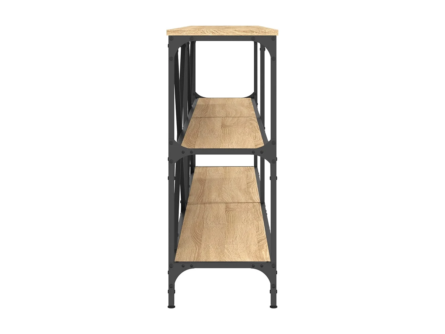 Table console chêne sonoma 180x30x75 bois d'ingénierie et fer