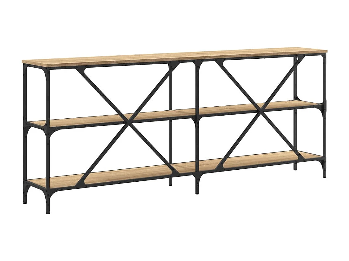 Table console chêne sonoma 180x30x75 bois d'ingénierie et fer