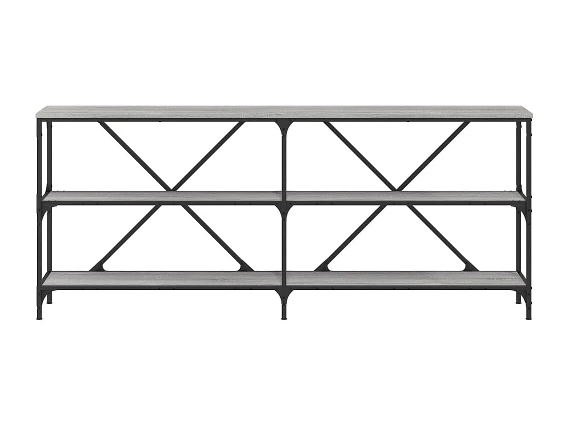 Table console sonoma gris 180x30x75 bois d'ingénierie et fer