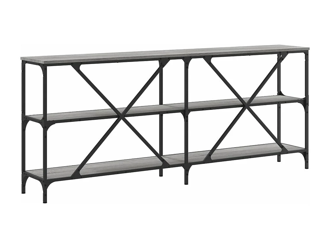 Table console sonoma gris 180x30x75 bois d'ingénierie et fer