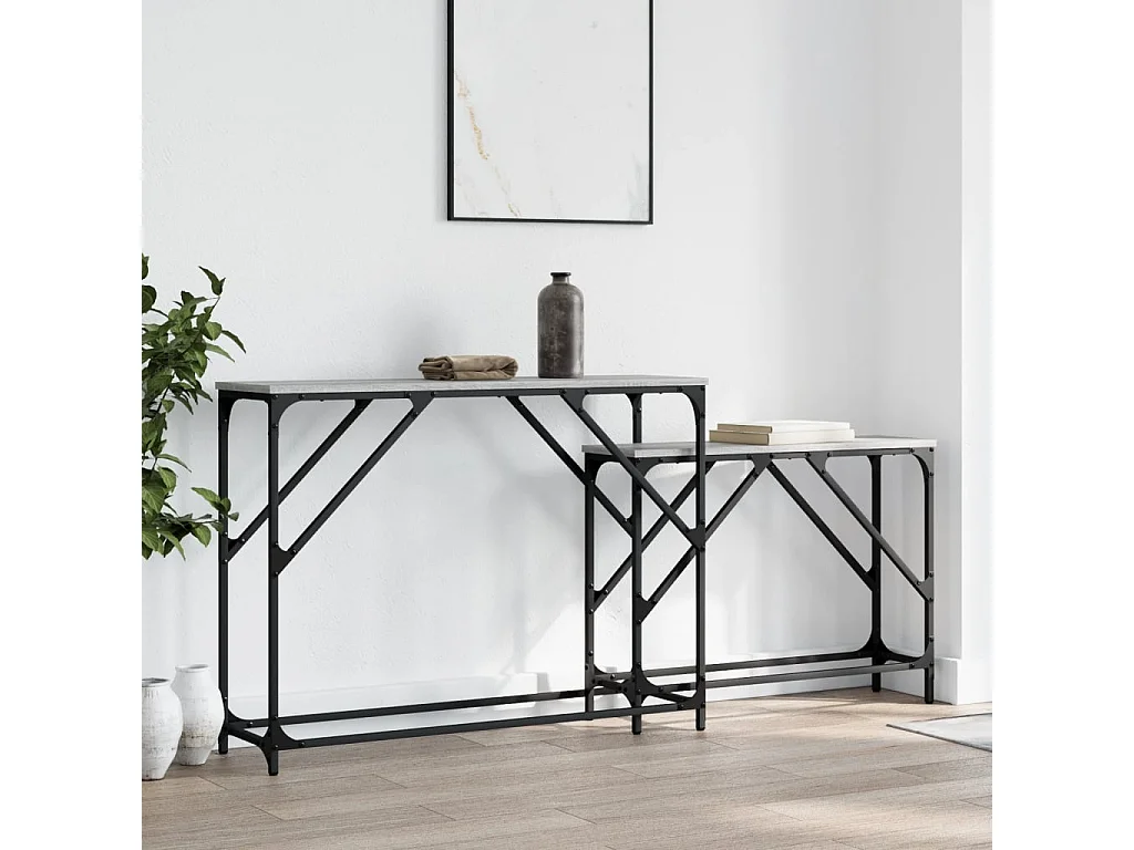 Tables console gigognes 2 pcs sonoma gris bois d'ingénierie