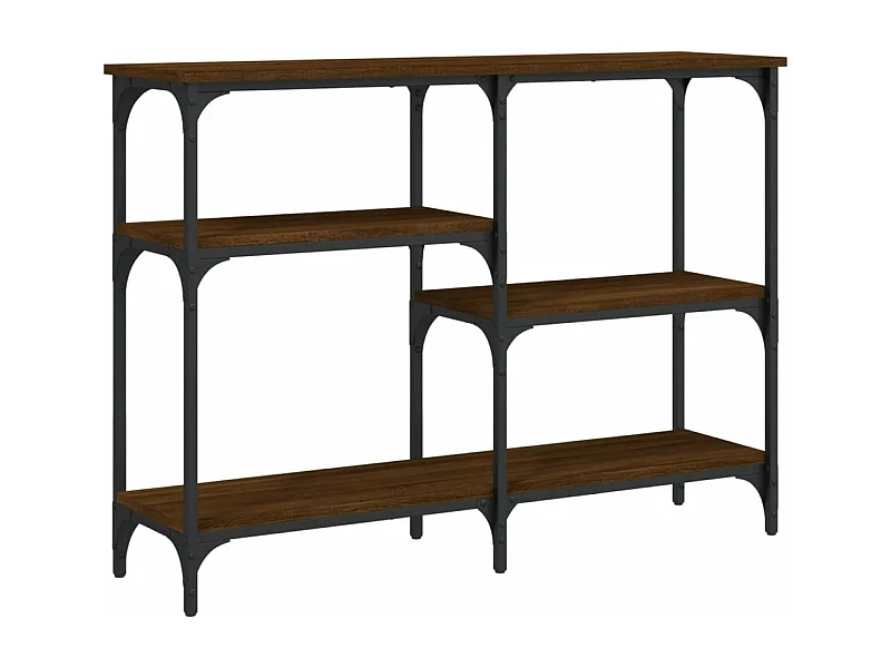 Table console chêne marron 102x29x75 bois d'ingénierie